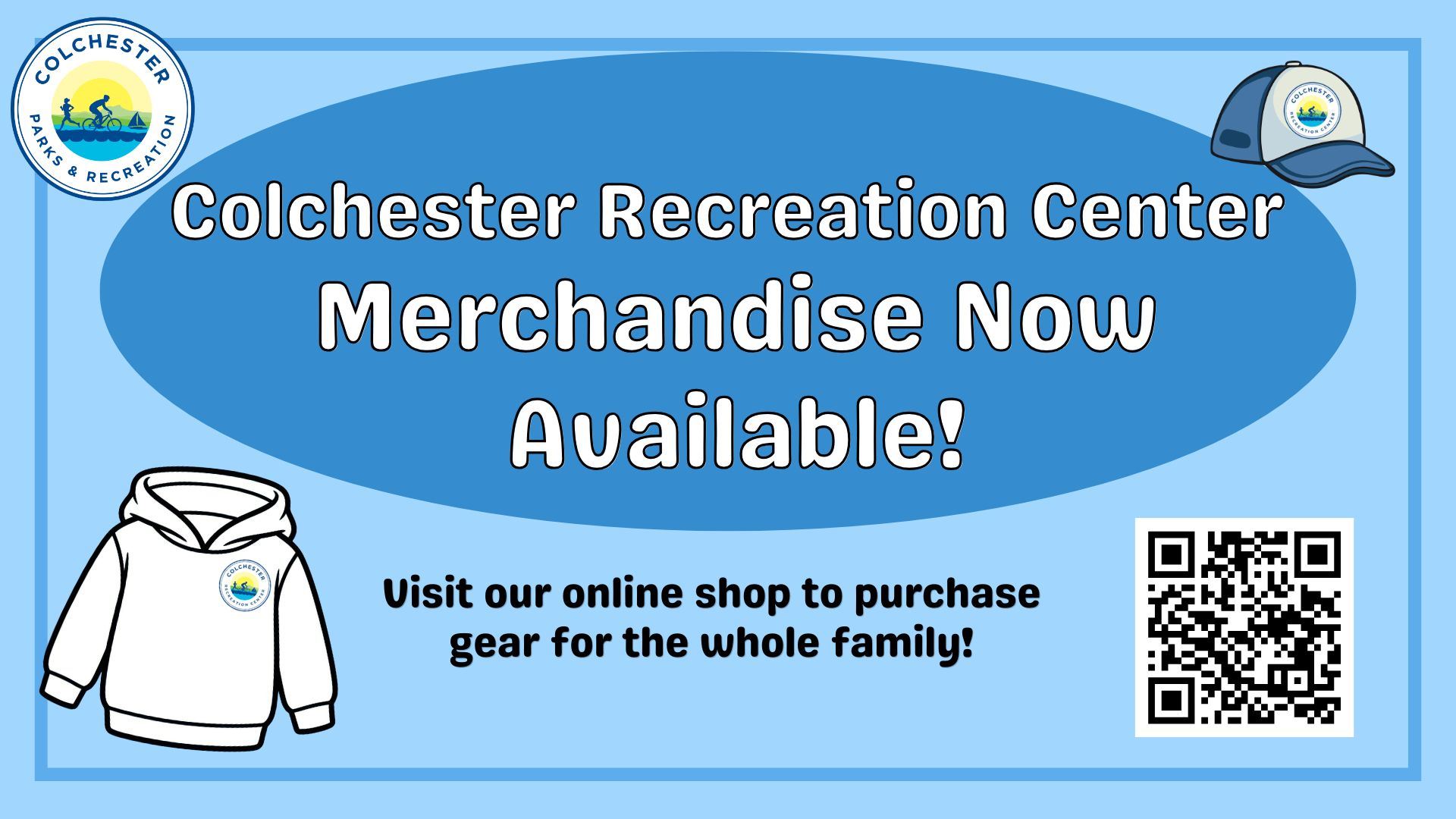 Colchester Recreation Center Merchandise Now Available!